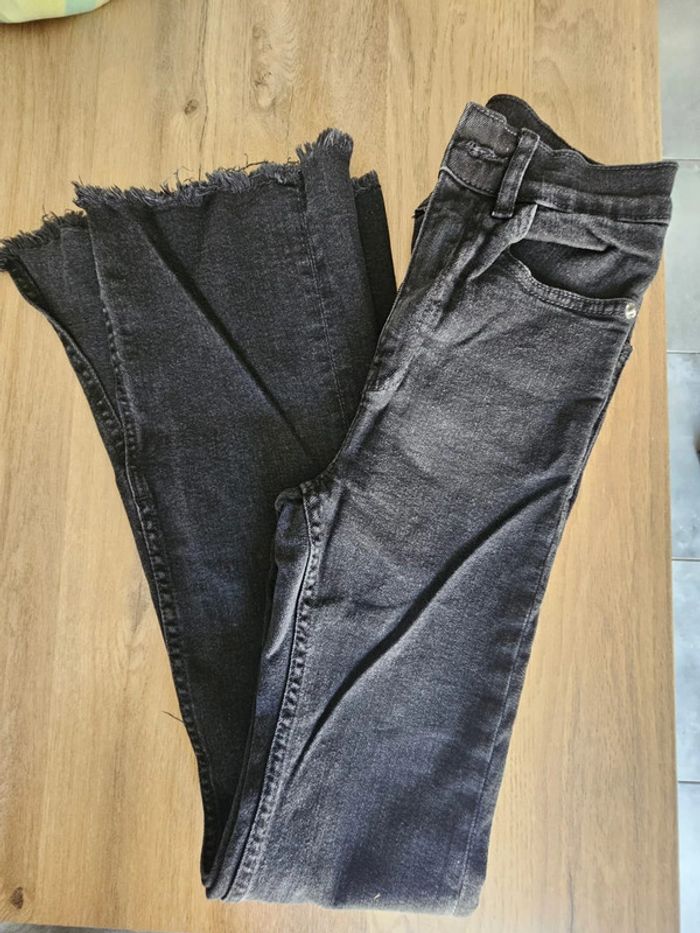 Jean évasé noir fille adolescente femme xxs - photo numéro 3