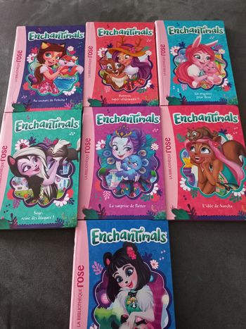 Lot 7 livre bibliotheque rose enchantimals 