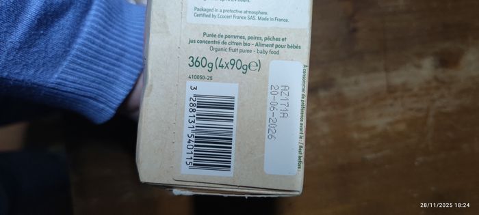 Babybio poire pomme pêche 4  gourdes - photo numéro 2