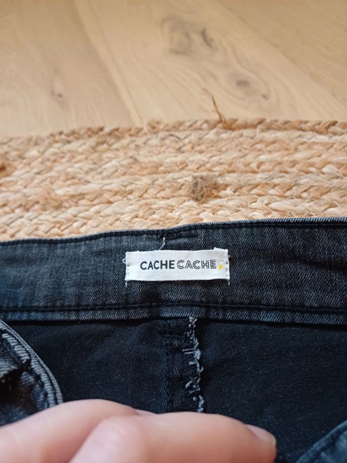 Jean taille haute gris Cache Cache taille XS 34 - photo numéro 9