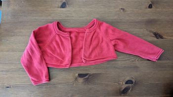 Gilet Boléro Rouge framboise 6-9Mois