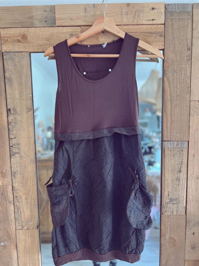 Robe femme noire et marron