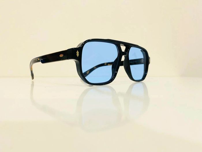 Lunette de soleil mixte marron verres bleus transparents uvprotection taille moyenne - photo numéro 3