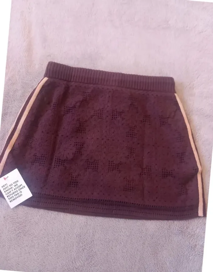 adidas Originals x ASOS - Mini-jupe en maille crochetée - Marron Taille S - photo numéro 4