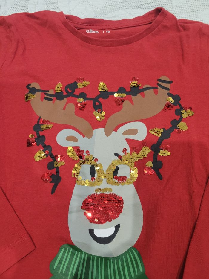 T-shirt manches longues Noël 10 ans - photo numéro 2