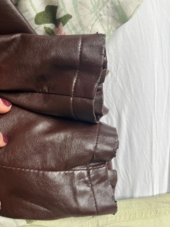 Veste blouson simili cuir style biker/ aviateur - photo numéro 12