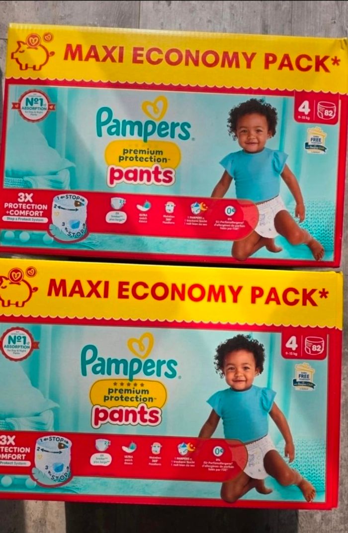 🌟 Pampers premium protection pants 2x82 couches Taille 4 ( 9 - 15 kg) 🌟