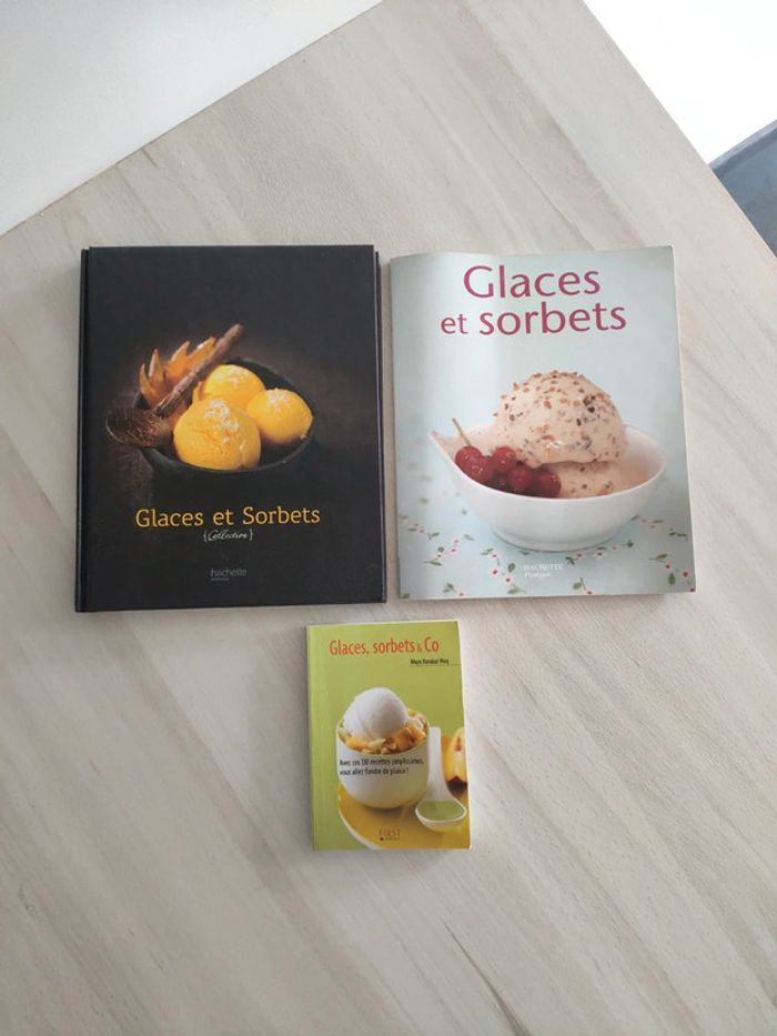 Lot 3 livres Glaces et sorbets hachette pratique