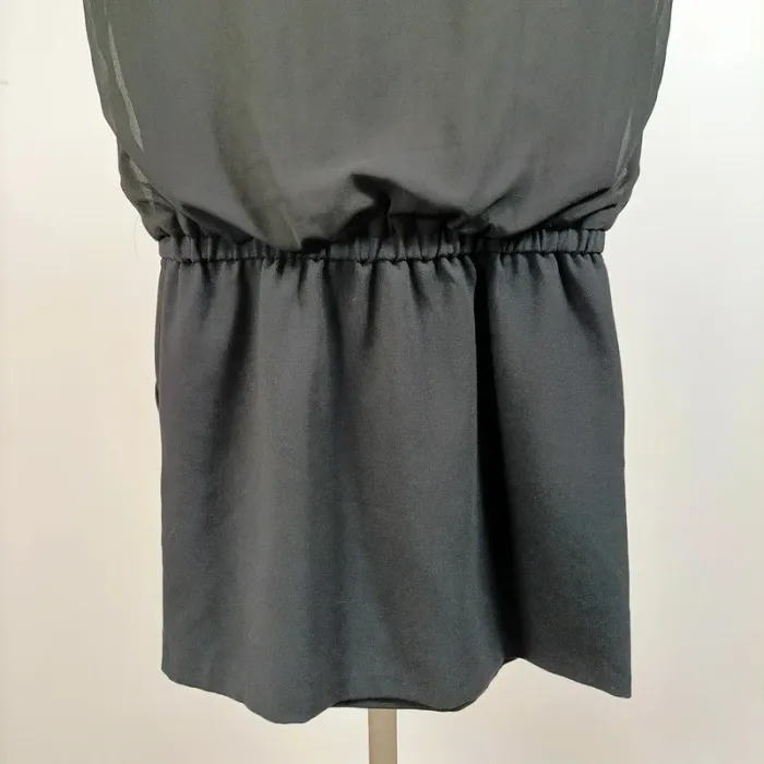 Robe noire fluide léopard ton sur ton Suncoo Paris taille T2 (M) A1082 - photo numéro 7