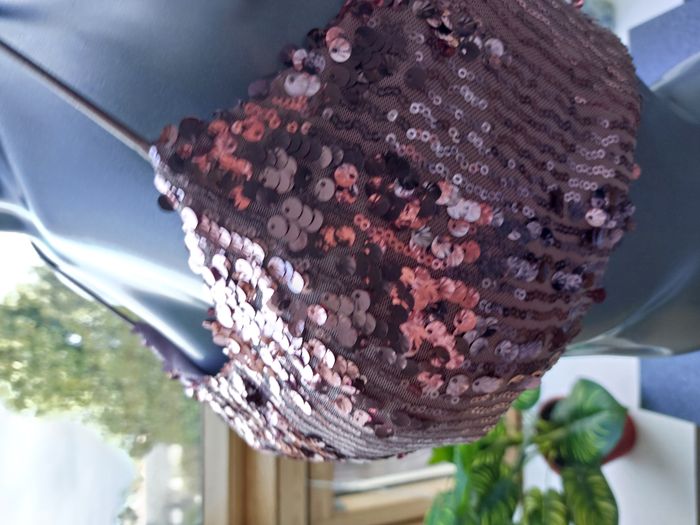 Top court à sequins coloris vieux rose / taille S Zuiki - photo numéro 9