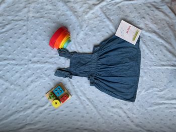 robe salopette en jean bleu léger 36 mois mots d'enfants