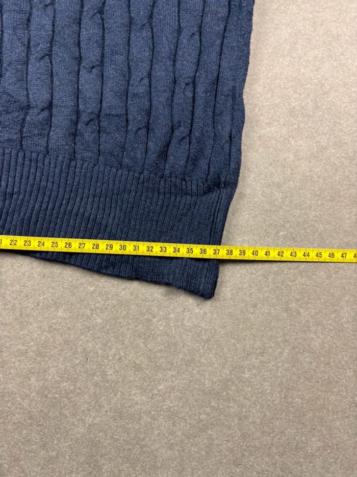 Pull vintage bleu torsadé cable knit - photo numéro 3