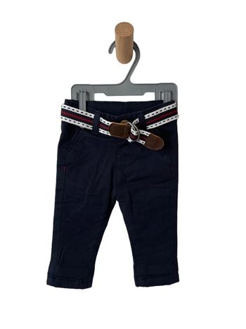 Pantalon bleu marine avec ceinture - Tape à l'oeil 3 mois (59cm)
