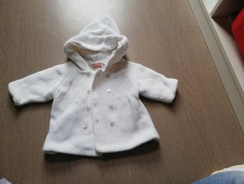 Manteau filet natalys blanc 3 mois