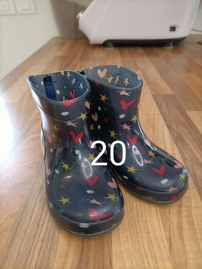 Bottes de pluie marine avec motifs coeurs et étoiles 20