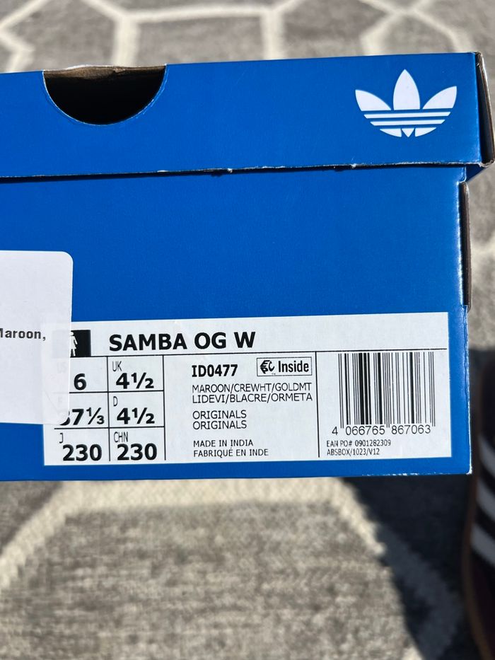 Adidas samba (Maroon White / Bordeaux Blanc) - 37 - photo numéro 9