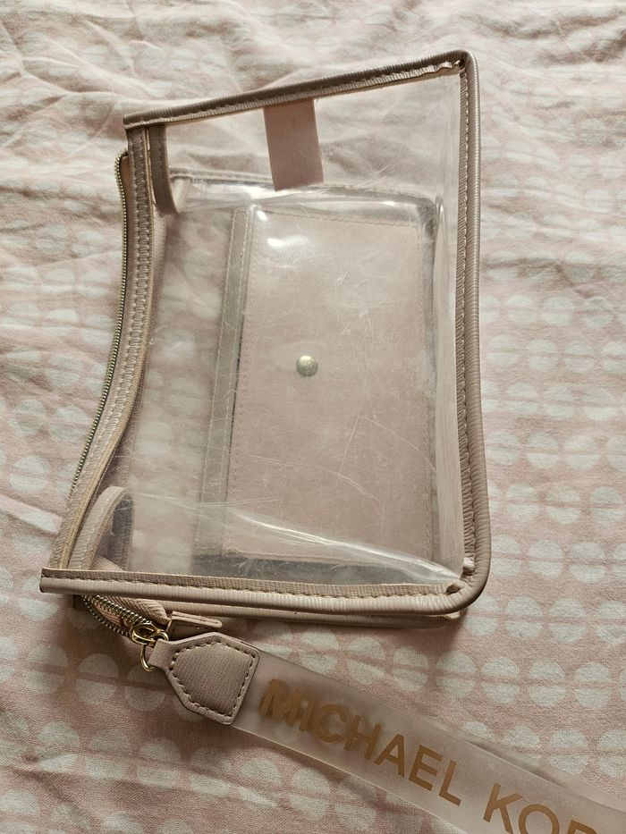 Pochette Michael Kors plastique transparente et rose - photo numéro 2