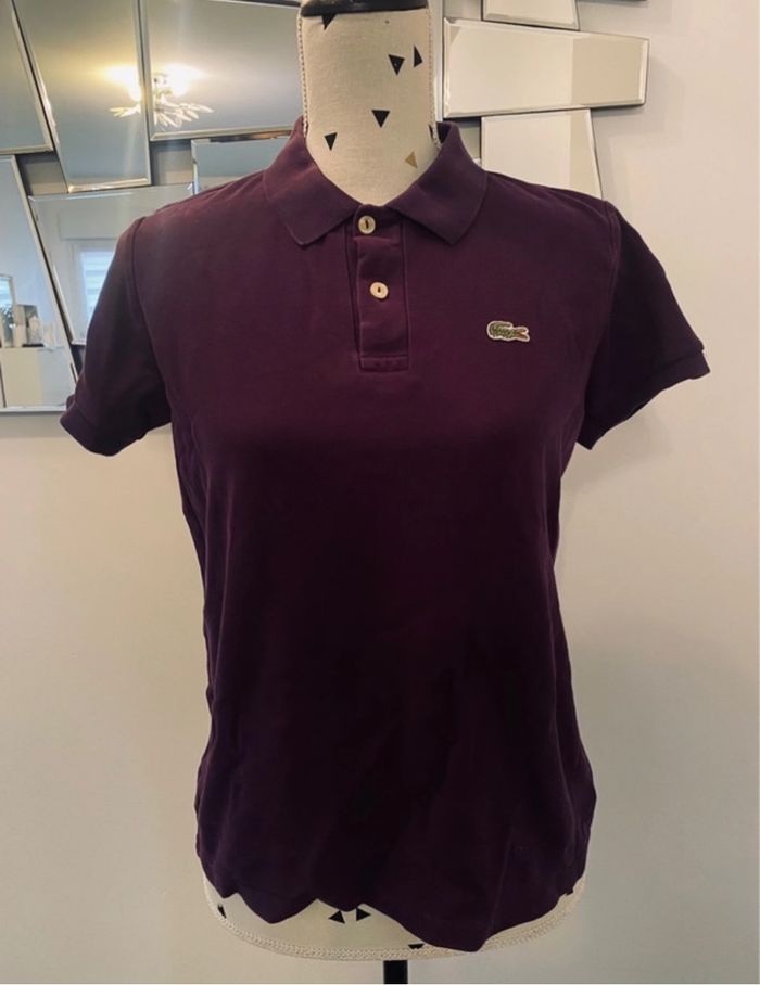 polo violet  femme lacoste T3 / M