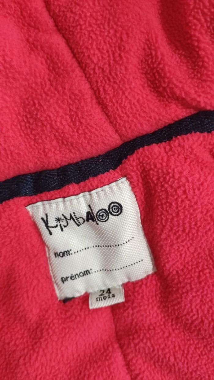 Manteau blouson polaire rouge rose Kimbaloo 24 mois 2 ans - photo numéro 5