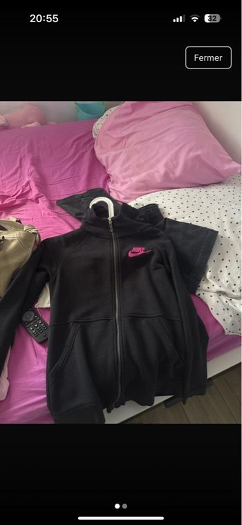 pull veste nike noir et rose