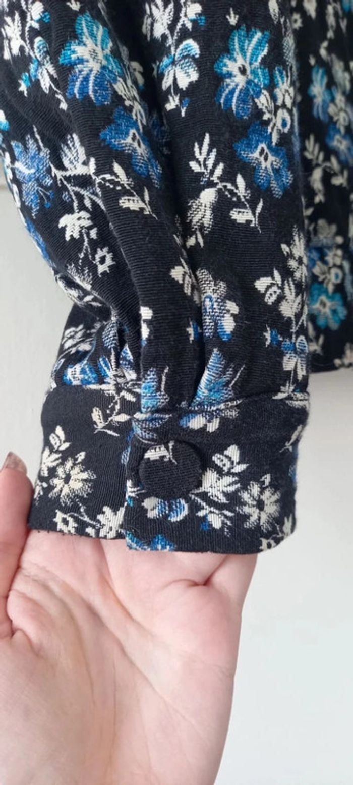 Veste fleuris noir, marine, blanc, noir Claudie Pierlot 38 - photo numéro 8
