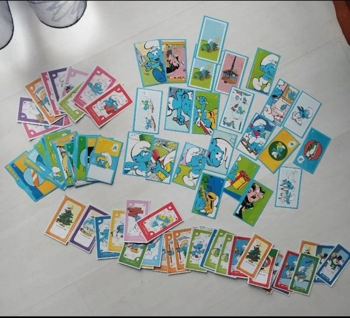 Lot de 92 cartes Schtroumpfs