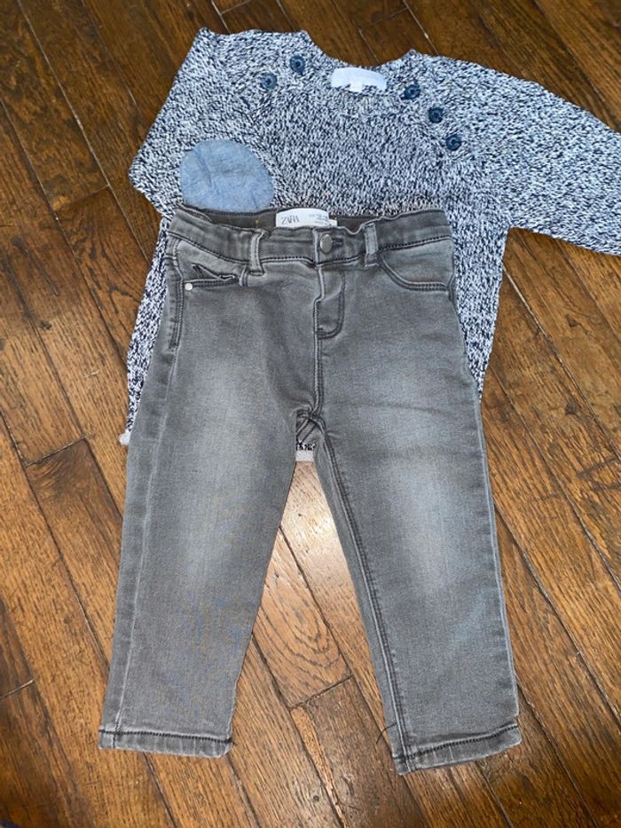 Pull cadet rousselle et jeans Zara 18 mois - photo numéro 2