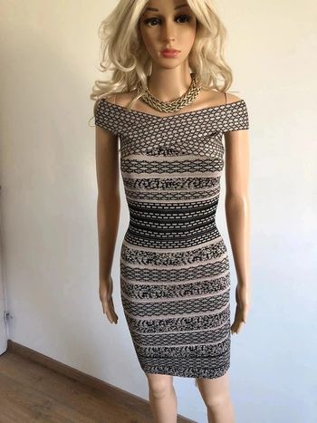 Robe beige dorée et noire neuve sans manches LolaLiza taille M (taille petit)