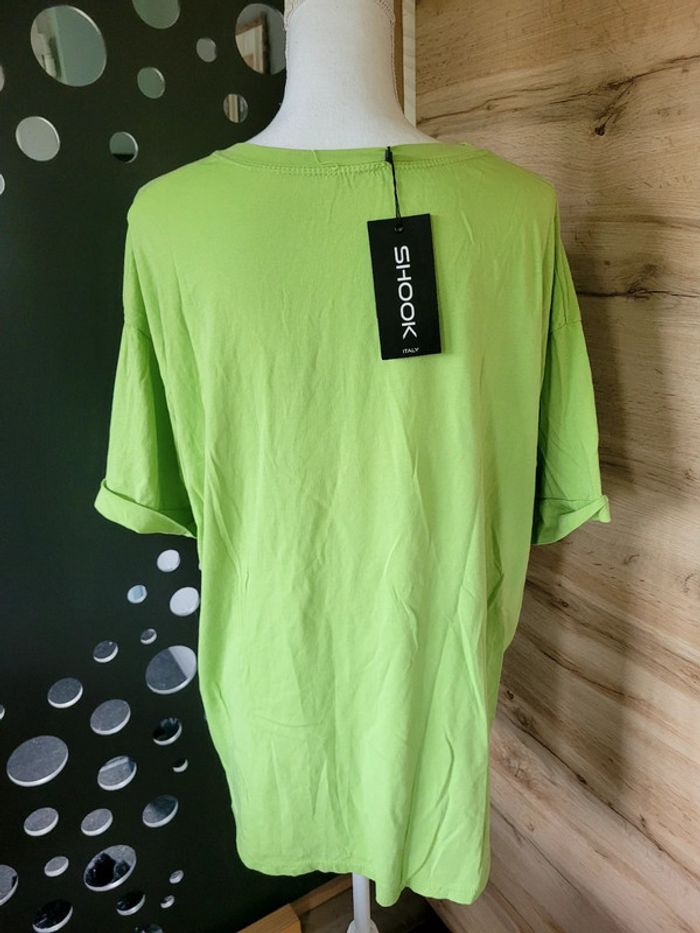 Tee shirt large femme taille M/L vert - photo numéro 4