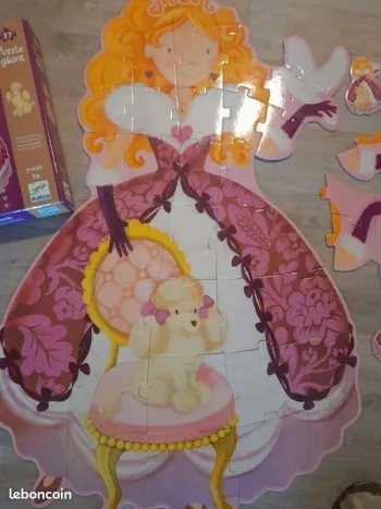Puzzle princesse djeco de grande taille avec 3 variantes pour la main 1 mètre 27 pieces