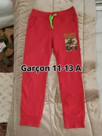 Bas jogging Benetton Italia rouge bordeaux garçon 11-13 ans