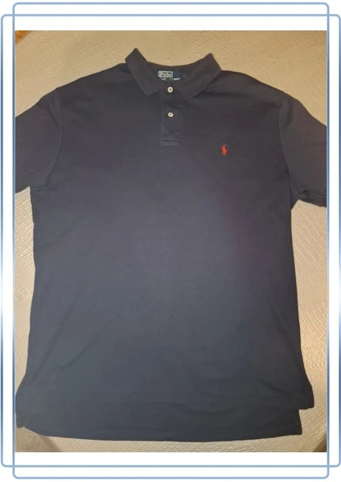 Polo Ralph lauren bleu foncé - taille L - brodé - 100% coton (29) - photo numéro 6