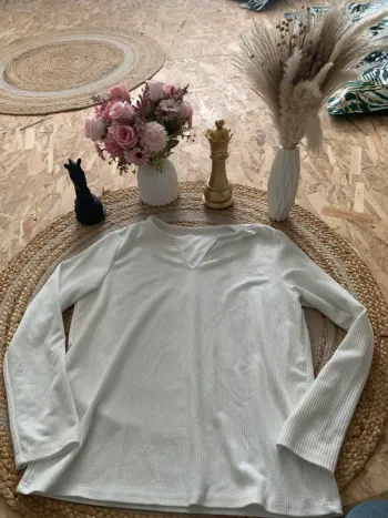 Pull léger crème blanc