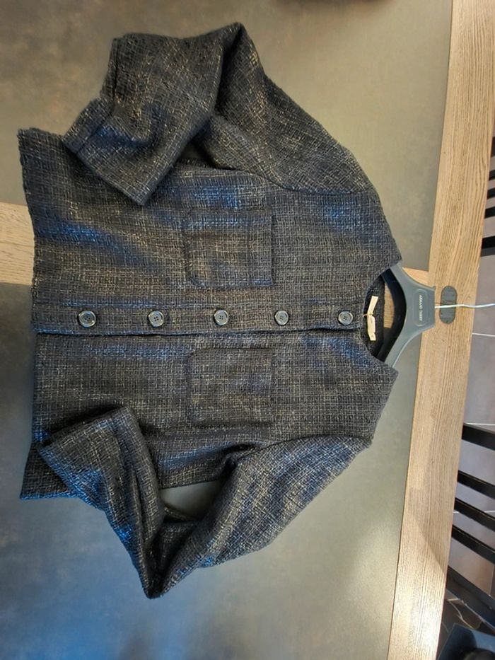 Superbe veste noire tweed taille 42 La Fée Maraboutée - photo numéro 4