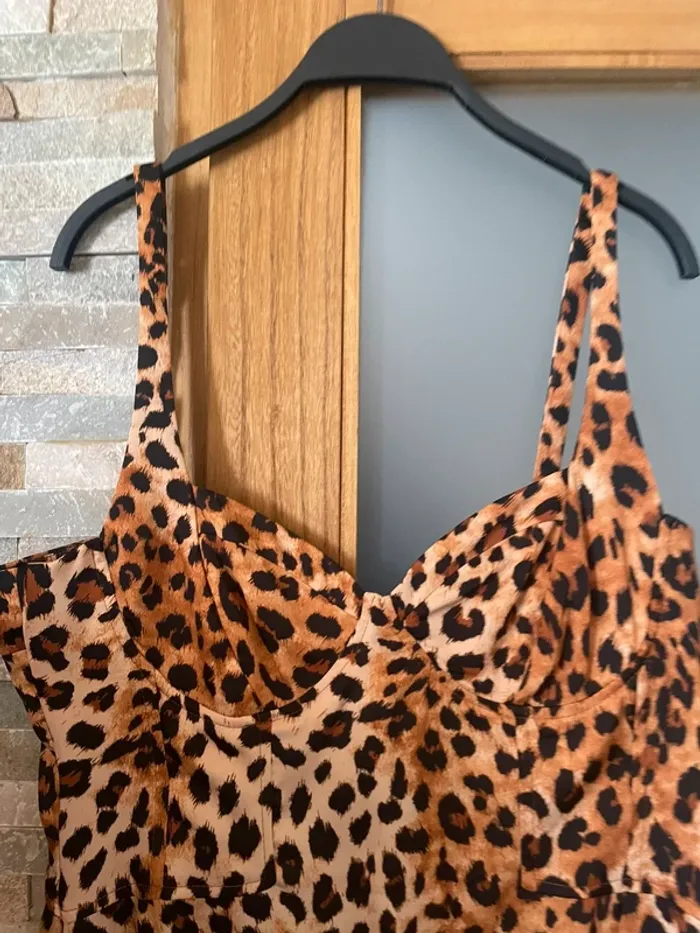 Robe bustier corset imprimé léopard taille xl - photo numéro 3