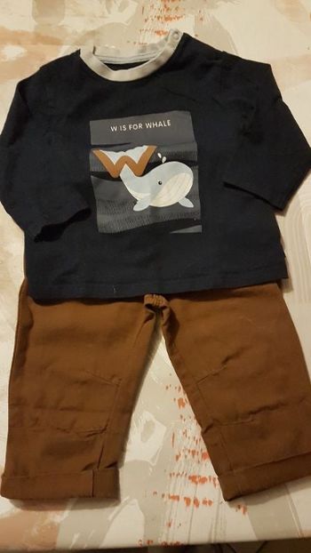 ensemble pantalon et t shirt obaibi 12 mois