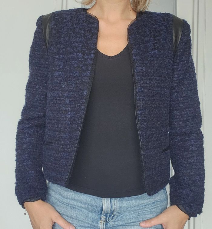Blazer/ veste Sandro marine et noir Taille 38