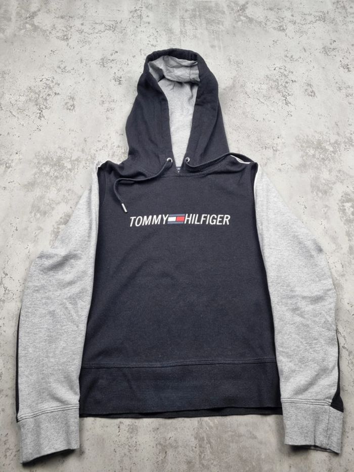 Sweat à capuche Tommy Hilfiger – Bicolore noir et gris – Taille S/36 Femmes - photo numéro 3