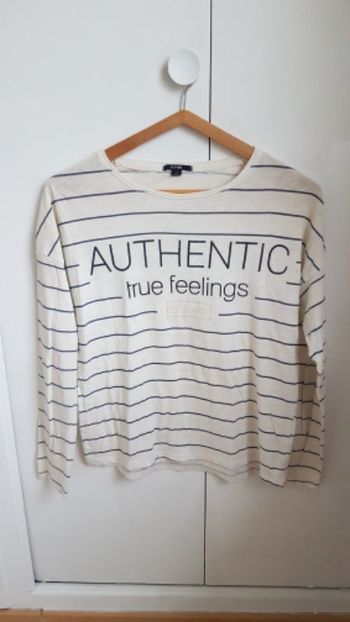 T-shirt manches longues blanc femme