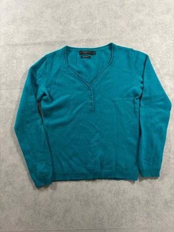 Sweat Galeries Lafayette 100% Cachemire Vert - Bleu canard Taille S
