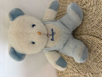 Doudou Peluche ours bleu blanc boulgom