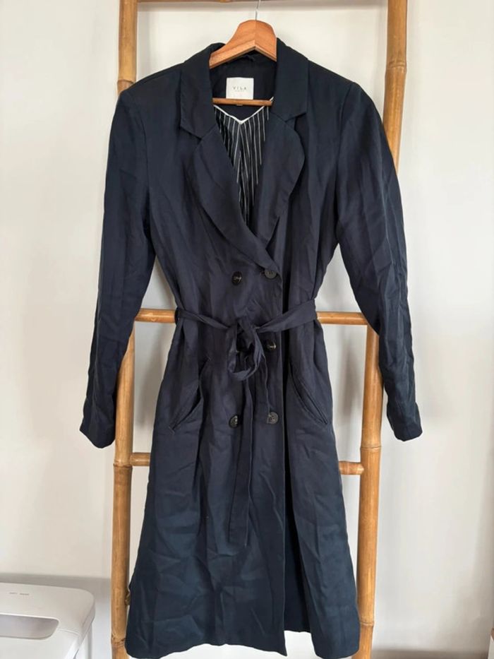 Trench long bleu marine - VILA taille M
