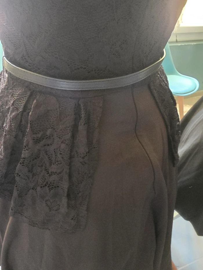 Robe pinup sublime cérémonie bi matière + ceinture belle poque neuve - photo numéro 9