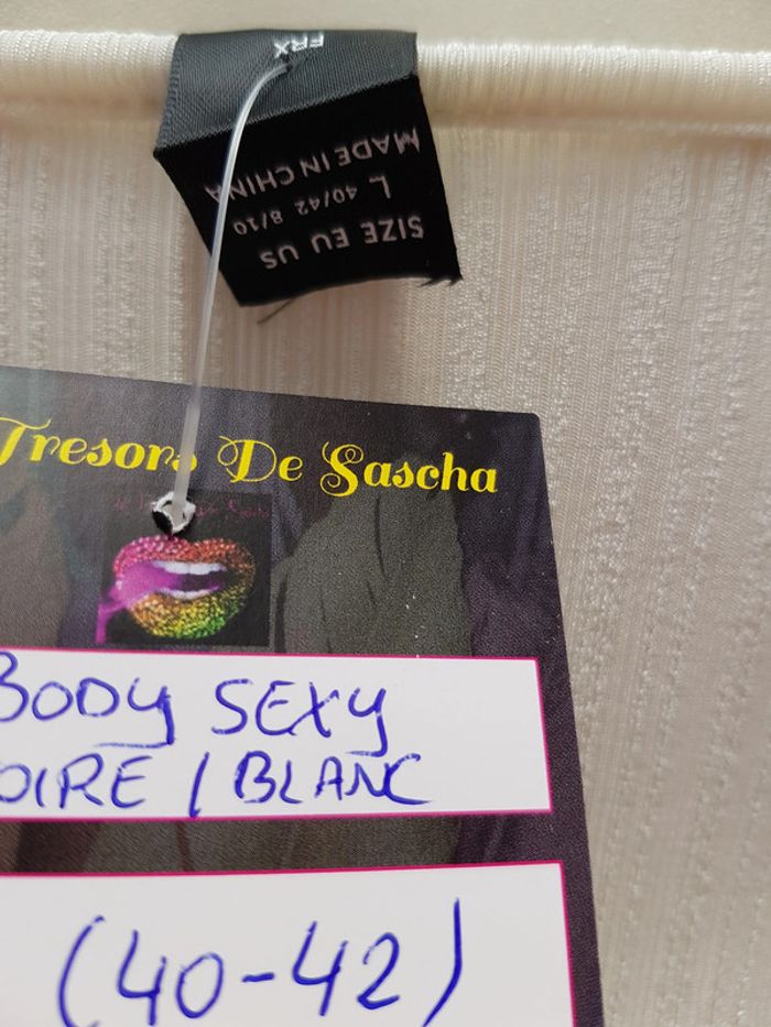 Body Effet Côtelé Blanc Ivoire Sexy - photo numéro 5