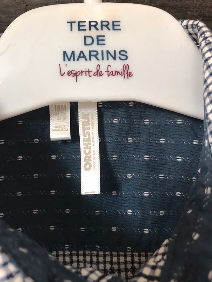 Chemise à carreaux bleus garçon 18 mois - photo numéro 7