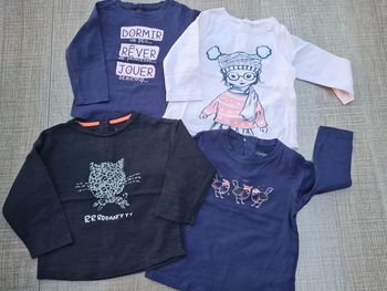 Lot 4 T shirts Kimbaloo 12 mois en très bon état