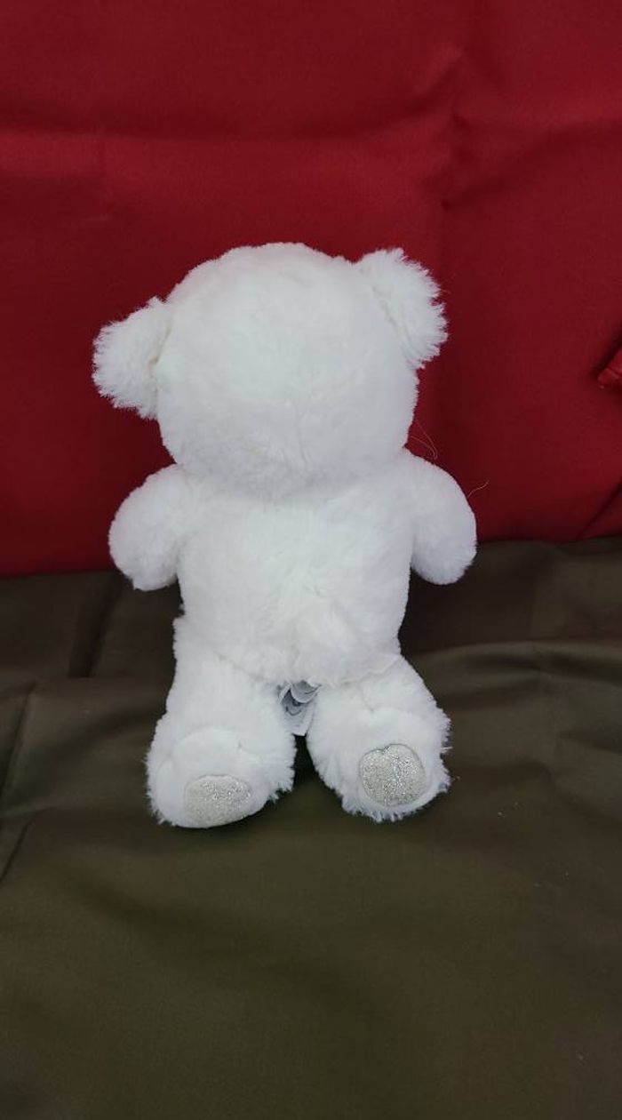Doudou peluche HISTOIRE D'OURS Charms blanc paillettes argentées - photo numéro 2