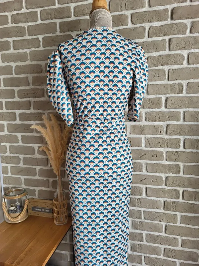 Magnifique robe fourreau imprimé rétro Copperose - Made in Italy - photo numéro 13