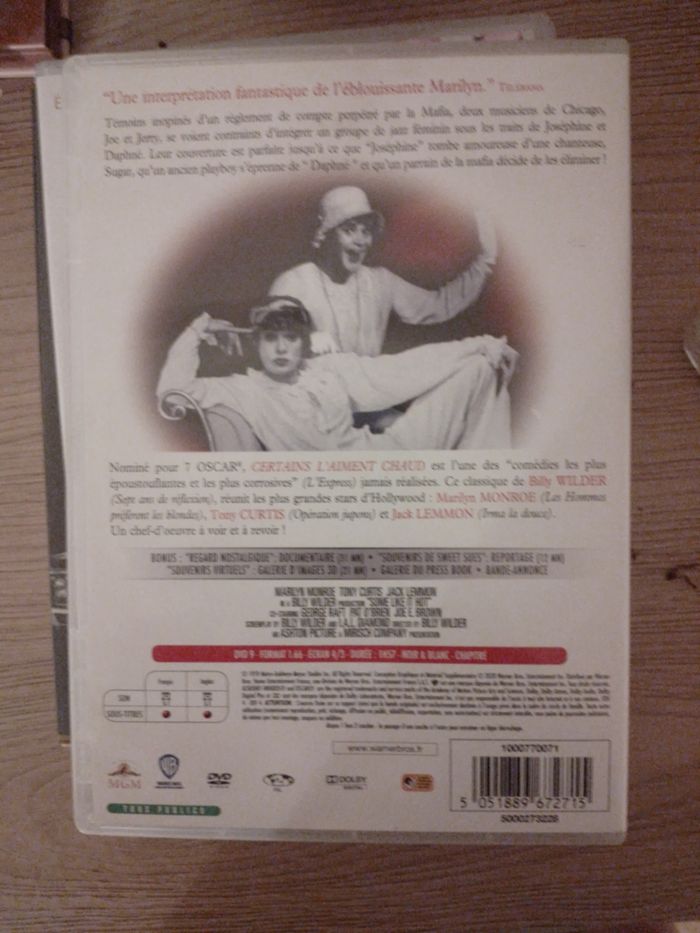 Dvd Marilyn Monroe certains l'aiment chaud - photo numéro 2