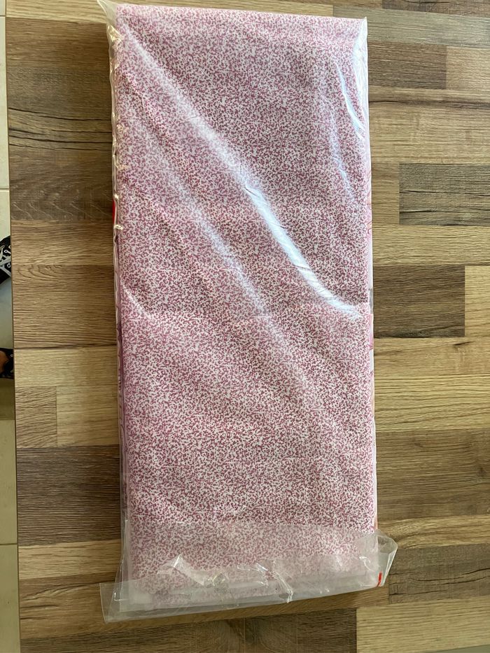 Vintage-Très belle parure de lit rose neuve-Motifs japonisants - photo numéro 4